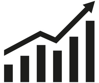 Artırılmış raporlu çizelge. Yükselen ve ilerleme kaydeden diyagram. Vektör