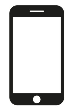 Tasarım için boş ekranı olan telefon simgesi. Cep telefonu vektör illüstratörü sanatı