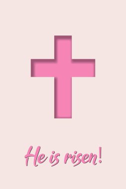 Paskalya. Çarmıhın sembolü - İsa Mesih 'in yazıyla yeniden dirilişi