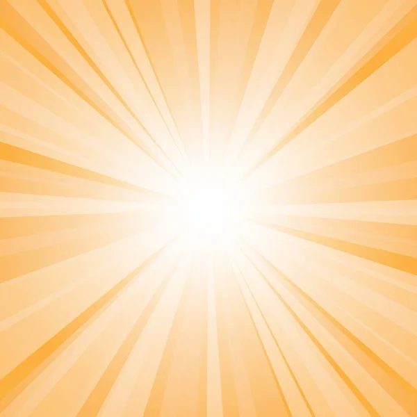 太陽光線で黄色の背景を抽象化 デザインのための夏のベクターイラスト — ストックベクタ