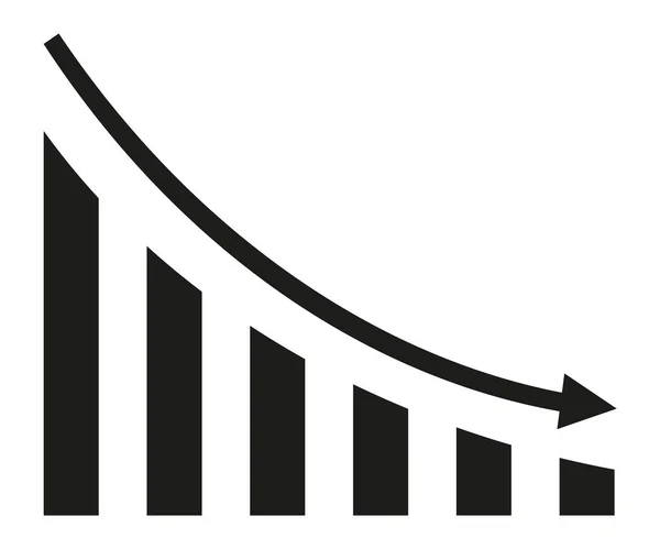 Graphique Avec Rapport Diminution Diagramme Avec Progression Récession Faillite Illustration — Image vectorielle
