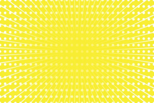 Fundo Amarelo Abstrato Com Raios Sol Pontos Ilustração Vetorial Verão —  Vetores de Stock