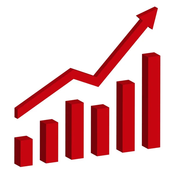 Grafikon Növekedési Jelentéssel Diagram Emelkedés Haladást Vektorillusztráció — Stock Vector