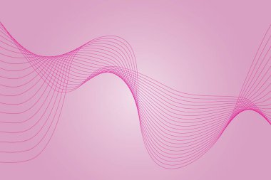 Kavisli dalgalı çizgileri olan soyut bir arkaplan. Tasarım için vektör illüstrasyonu. Çizgi ve kırmızı alandan dalga.