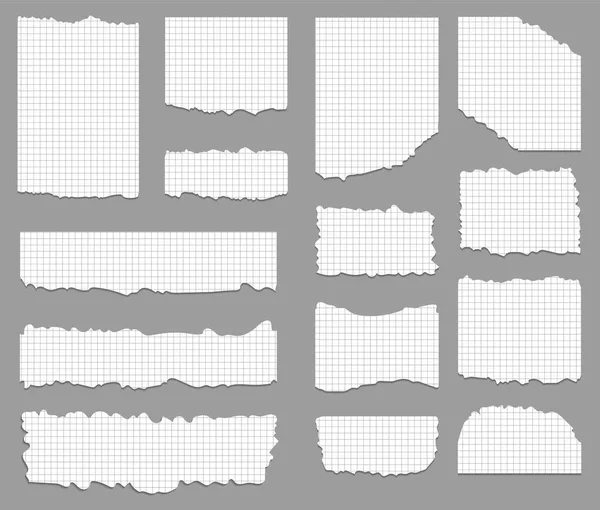 Set Aus Zerrissenem Und Zerrissenem Zellpapier Hintergrund Quadrat Vektorillustration — Stockvektor