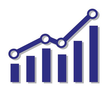 Artırılmış raporlu çizelge. Yükselen ve ilerleme kaydeden diyagram. Vektör illüstrasyonu