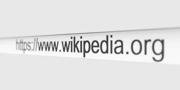 Endereço Wikipedia Url Web Site Browser Www Wikipedia Org — Fotografia de Stock