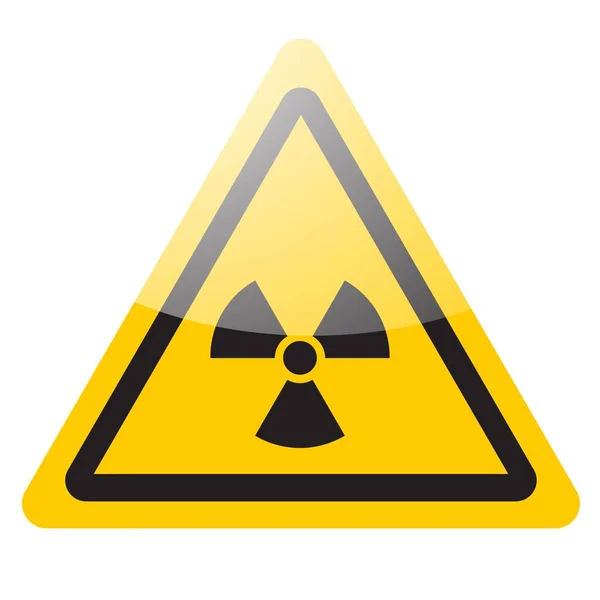 Segnale Nucleare Avvertimento Giallo Icona Simbolo Pericolo Radiazioni Illustrazione Vettoriale — Vettoriale Stock