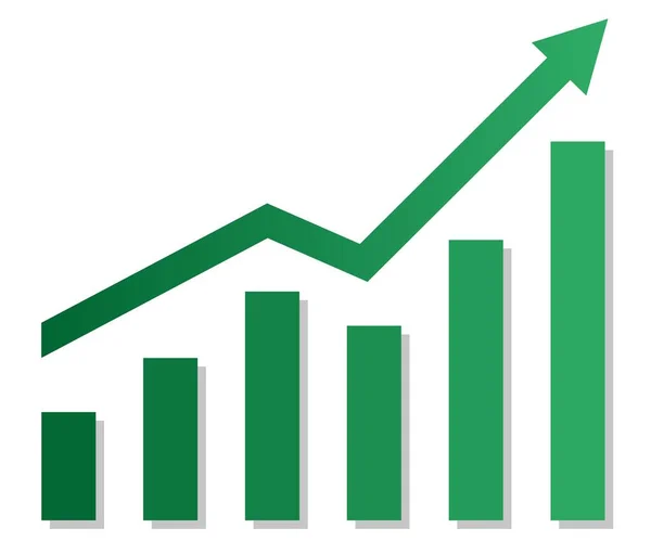 Grafiek Met Verhogingsrapport Schema Met Stijging Vooruitgang Vectorillustratie — Stockvector