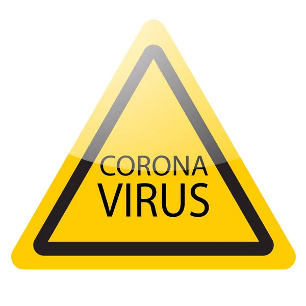 Warnzeichen Für Das Virus Coronavirus Covid Illustration Des Vektorsymbols — Stockvektor