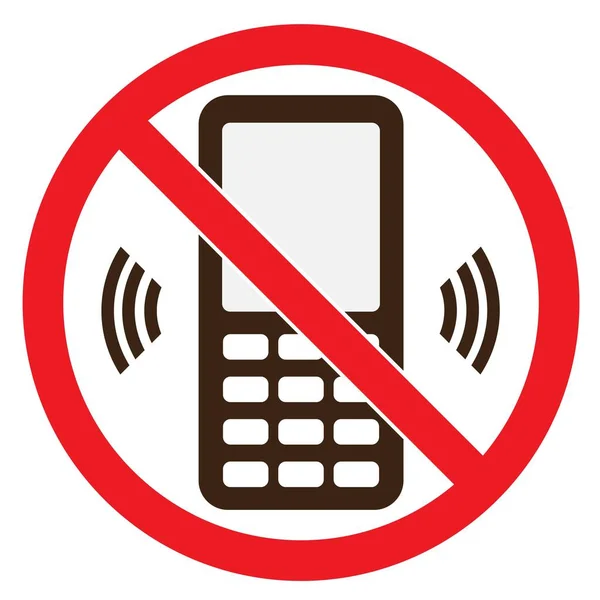 手机警告停止标志图标 按下按钮 关掉电话 病媒图解 — 图库矢量图片