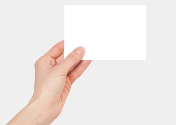 Blank card in hand — Stock Photo, Image