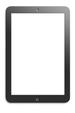 Bilgisayar tablet ile boş perde