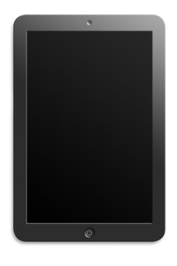 Bilgisayar tablet ile boş perde