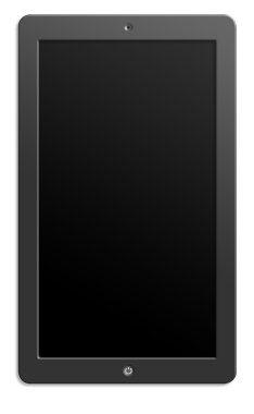 Bilgisayar tablet ile boş perde