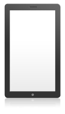 Bilgisayar tablet yansıması ile boş ekran ile
