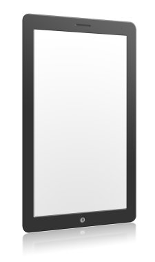 Bilgisayar tablet ile reflectio ile boş ekran gösterimi