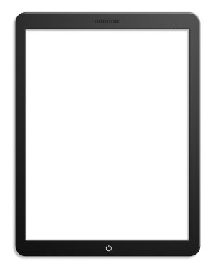 Modern bilgisayar tablet ile boş perde 