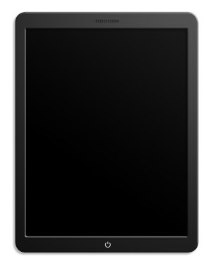 Modern bilgisayar tablet ile boş perde 