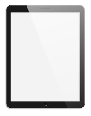 Modern bilgisayar tablet ile boş perde 