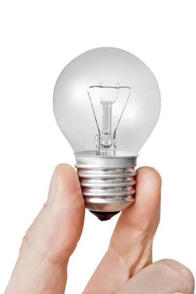 Electrical bulb in the hand — Stock Photo, Image