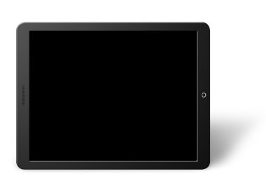 Modern bilgisayar tablet ile boş perde 
