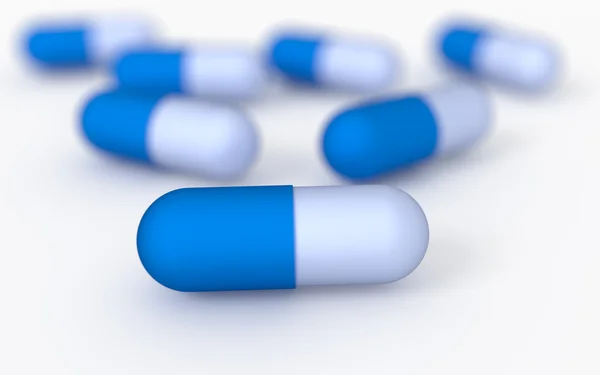 Koncepcja medycyna. Kapsułki tabletki — Zdjęcie stockowe