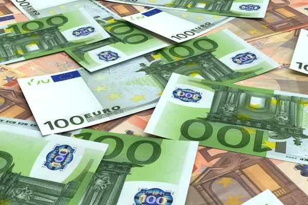 Geld-Hintergrund aus vielen Euro — Stockfoto
