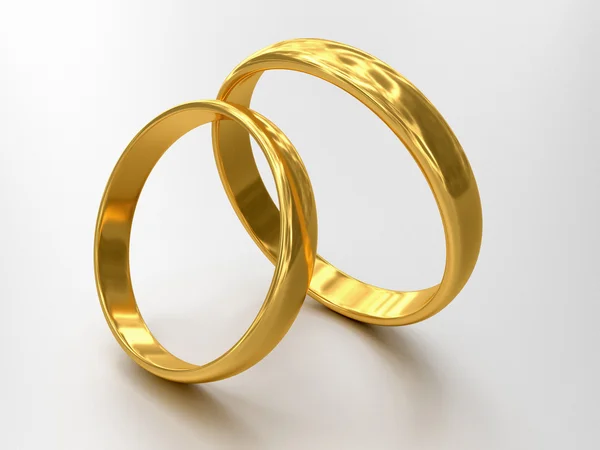 Ilustrace ze dvou snubní prsteny — Stock fotografie