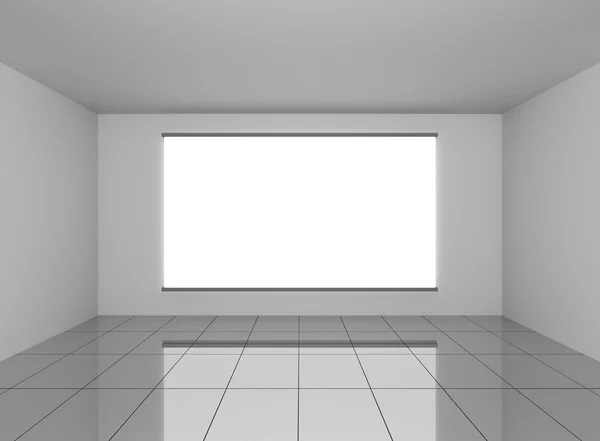 Interior abstrato na sala com fundo branco em branco — Fotografia de Stock
