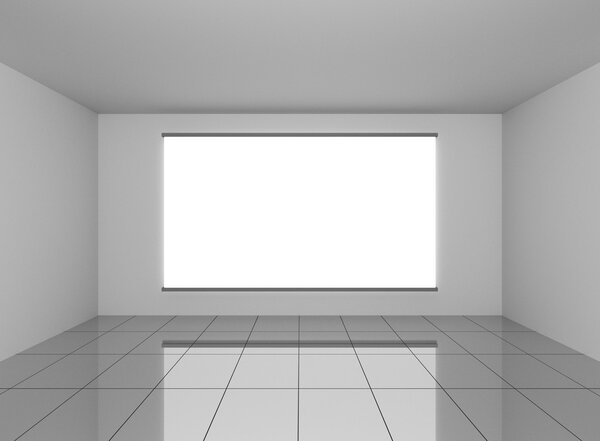 Abstract interior in room with blank white background