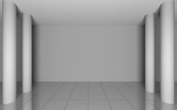 Interior abstrato em sala com paredes cinzentas em branco — Fotografia de Stock