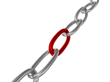 Grey chain with red ring clipart