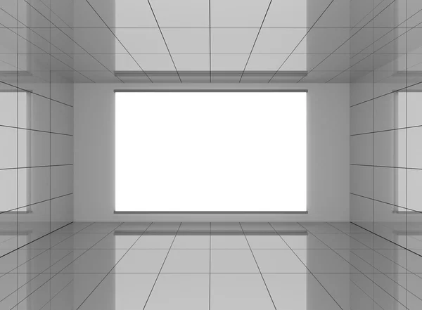 Interior abstrato na sala com fundo branco em branco — Fotografia de Stock