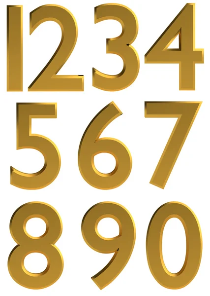 Gold 3d modern number font — Stock fotografie