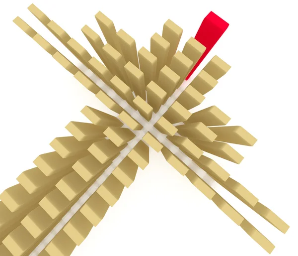 3D koncepcja przywództwa arrow — Zdjęcie stockowe