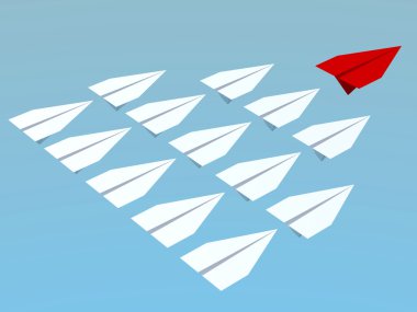 Liderlik kavramı. 3D uçak