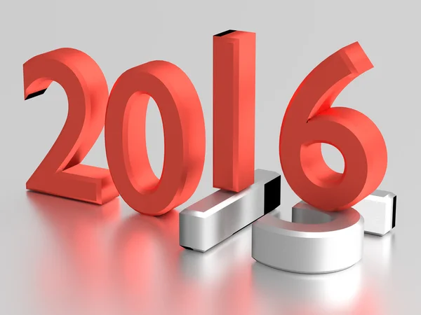 3d numbers. 2016 year over 2015 — Stock Photo, Image