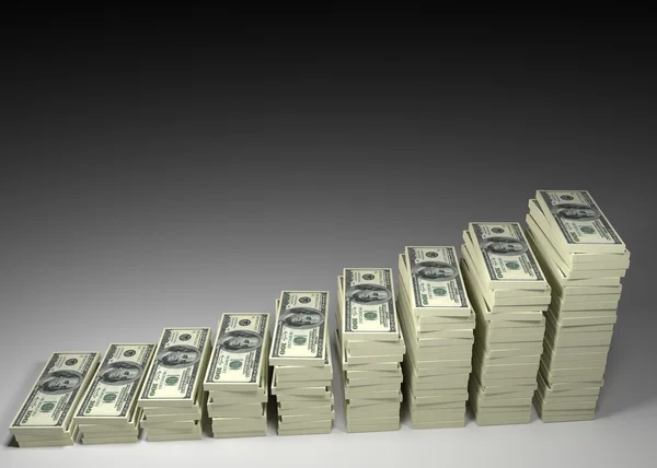 Geldstapel mit Leerraum für Text. Finanzierungskonzepte — Stockfoto