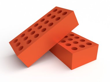 Two bricks. Construction concept