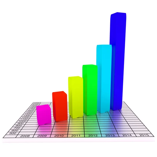 Ілюстрація графа зі зростаючим прогресом — стокове фото