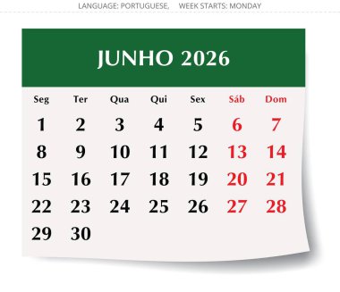 İspanya Şubat 2026, Febrero takvimi. Spai için aylık vektör illüstrasyonu