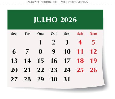 İspanya Şubat 2026, Febrero takvimi. Spai için aylık vektör illüstrasyonu