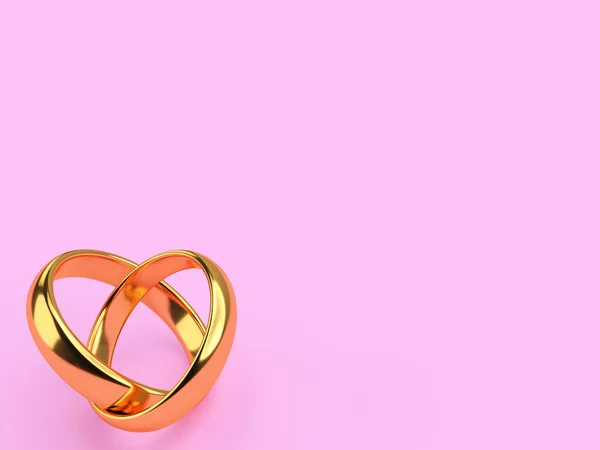 Two wedding gold rings with blank space — Stock Photo, Image