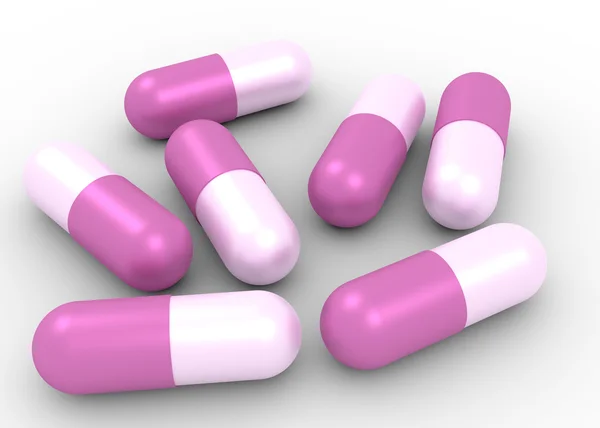 Tobolka pilulek izolovaných na bílém — Stock fotografie