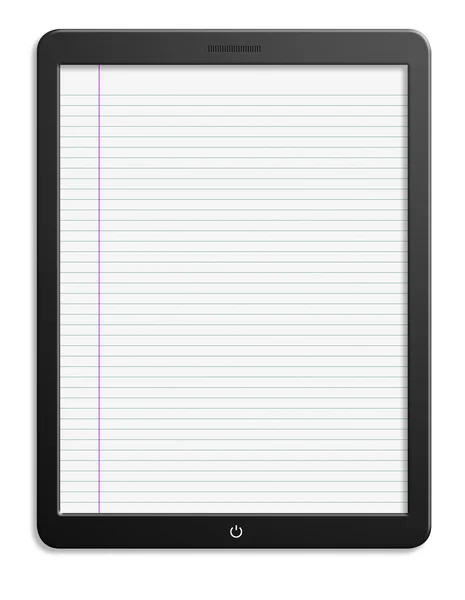 Tableta de computadora moderna con pantalla de papel — Foto de Stock