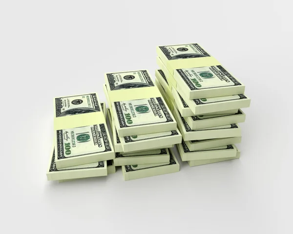 Money stack isolated on white. Finance concepts — Stock Photo, Image