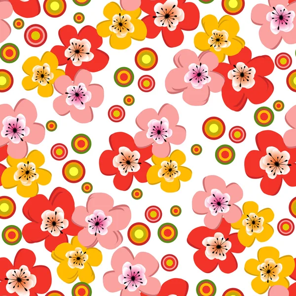 Seamless floral spring pattern — Stock Vector