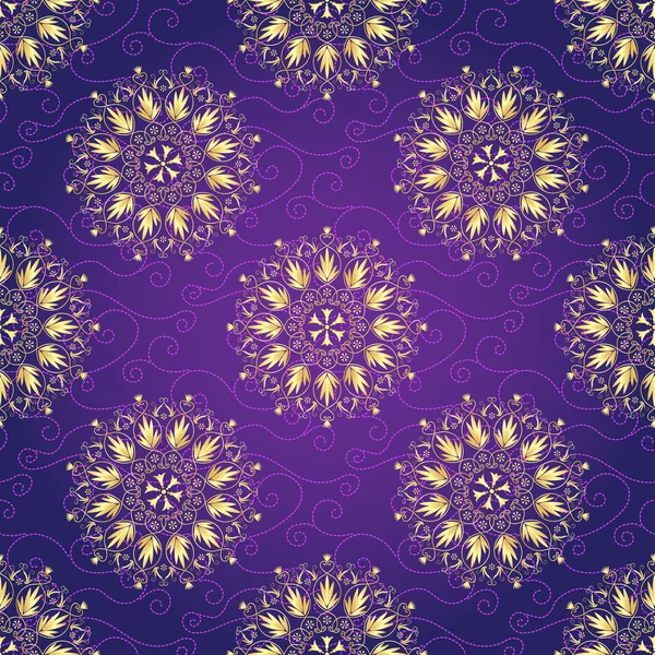 Seamless dark violet christmas pattern — Stock Vector