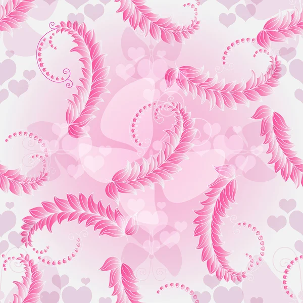 ピンクのバレンタインのシームレスなパターン — ストックベクタ